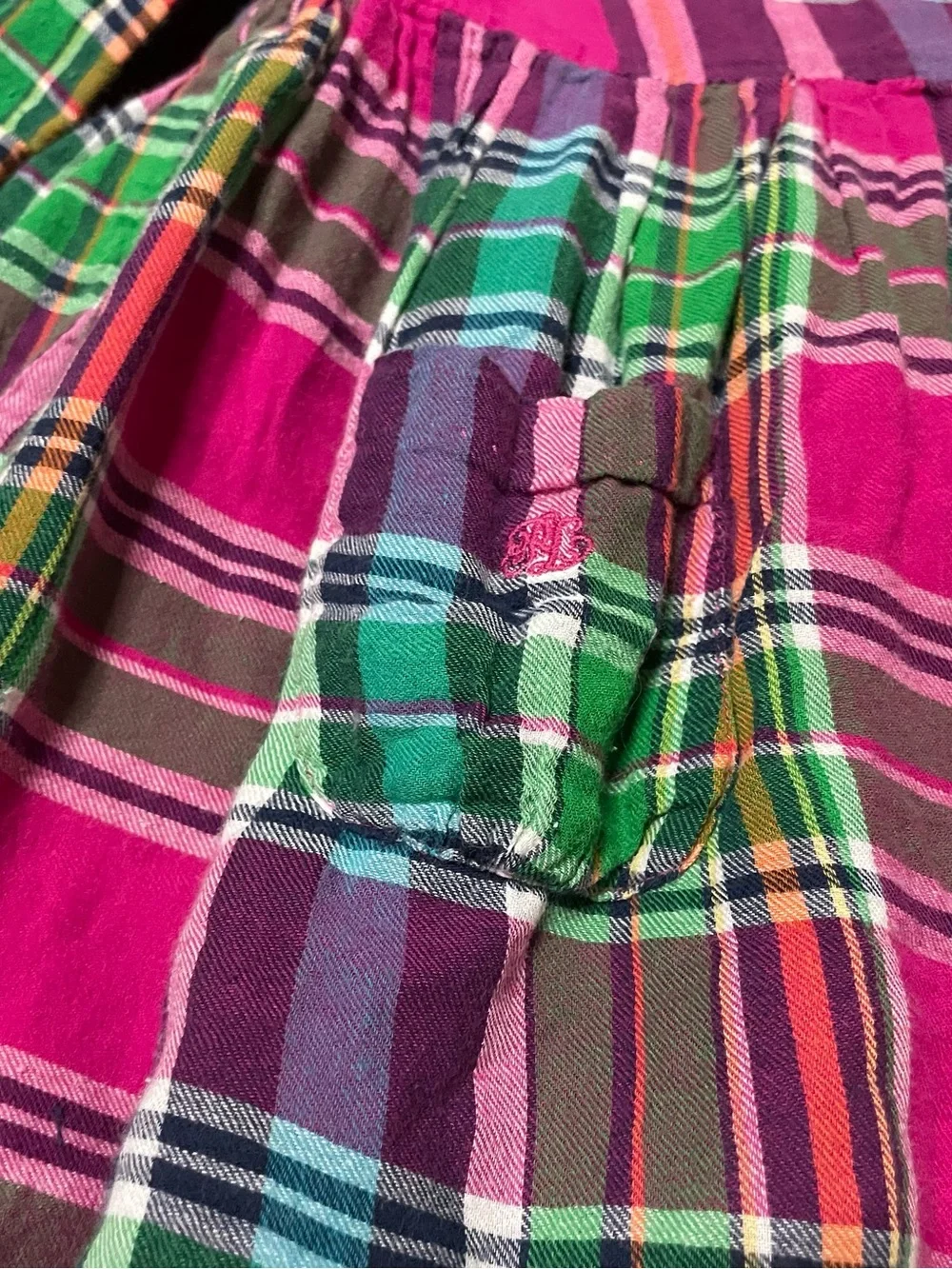 Ralph Lauren Pink and Green Plaid Ruffle Dress Size 24 Months